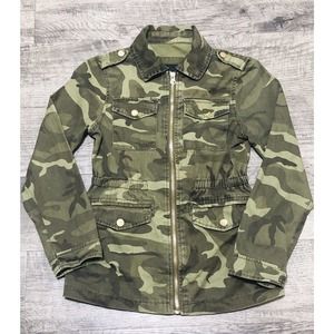 Camouflage “Me Jane” Fashion Jacket Size 8 Girls/Youth Zip Front Long Sleeve A6